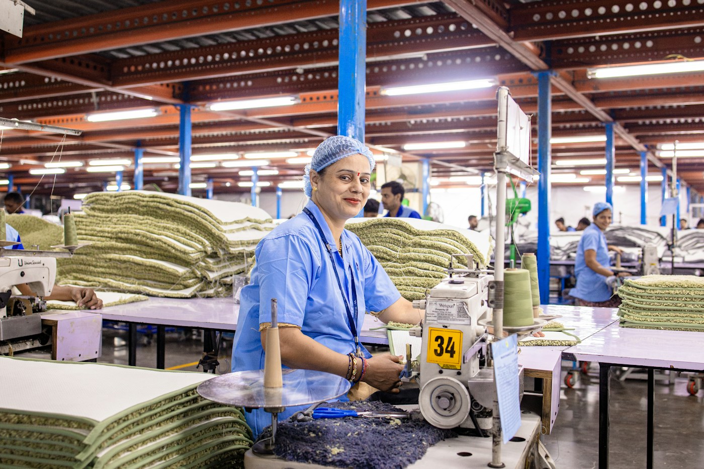 People working together in a production workplace